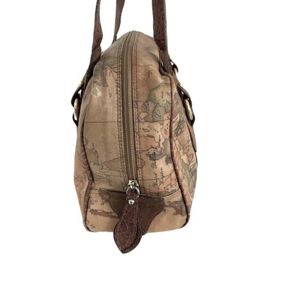 Alviero Martini 1st Classe Hand Bag - Leather Map Print Made in Italy 2011 $570 - Picture 3 of 9